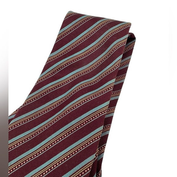YSL Vintage red and blue stripe Mens tie - Picture 2 of 7